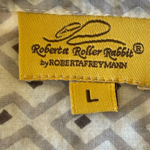 Roberta Roller Rabbit L Patterned Popover Women's Lightweight Cotton Top - Picture 6 of 13